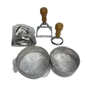 Meidong 304 Stainless Steel Dumpling & Biscuit Maker Set With Wooden Handles